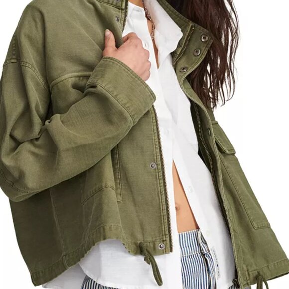 Lucky Brand Women’s Cropped Lightweight Green Jacket - Picture 2 of 10